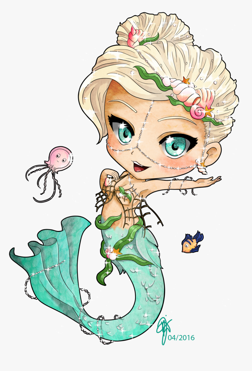 Digital Mermaids Png - Chibi Mermaid, Transparent Png, Free Download