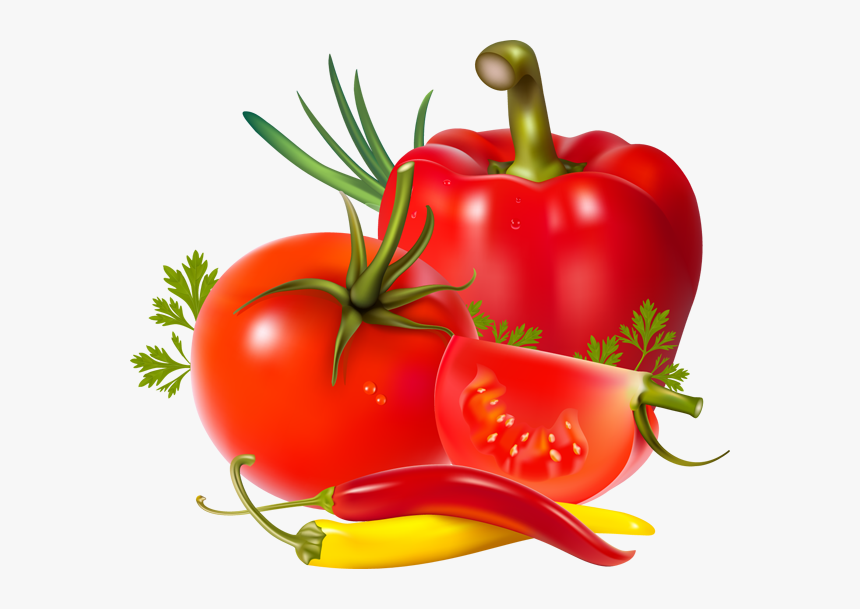 Transparent Tomato Slice Clipart - Tomatoes And Red Peppers, HD Png Download, Free Download