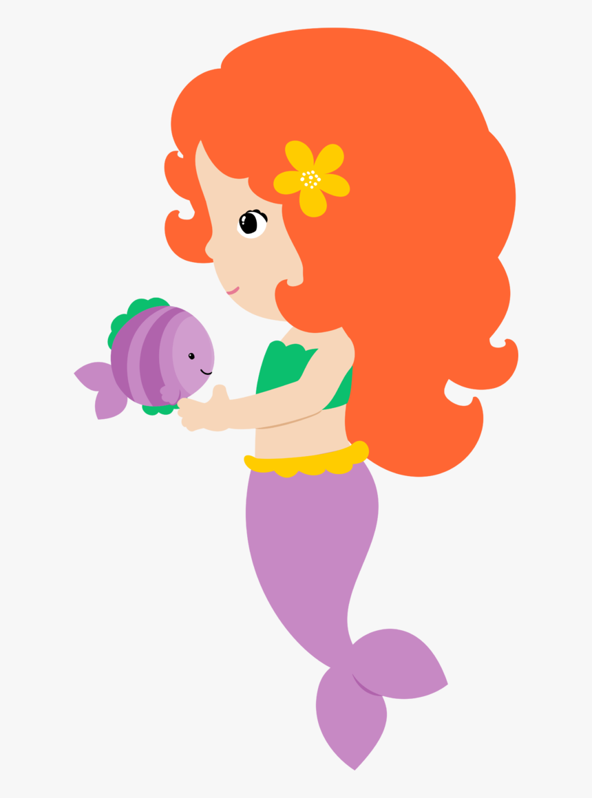 Cute Mermaid Png - Simple Cute Mermaid Cartoon, Transparent Png, Free Download