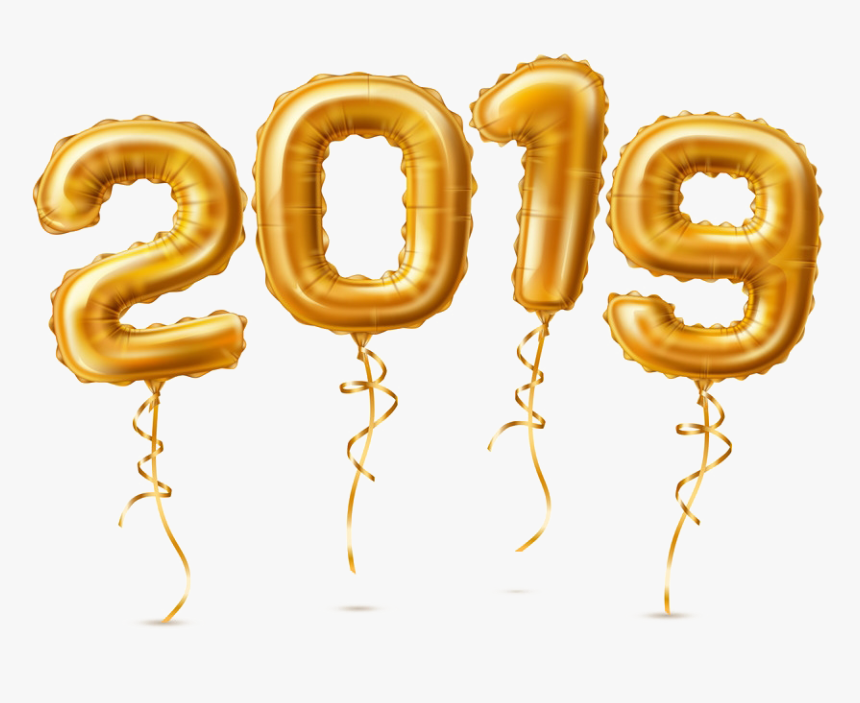 Golden 2019 Balloons Png - Illustration, Transparent Png, Free Download