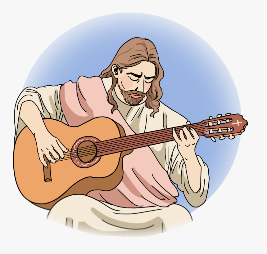 Jesus With Guitar Cartoon, HD Png Download, Free Download