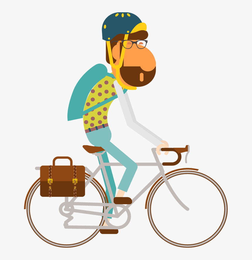 Transparent Riding Bicycle Clipart - Riding A Bike Png Cartoon, Png Download, Free Download
