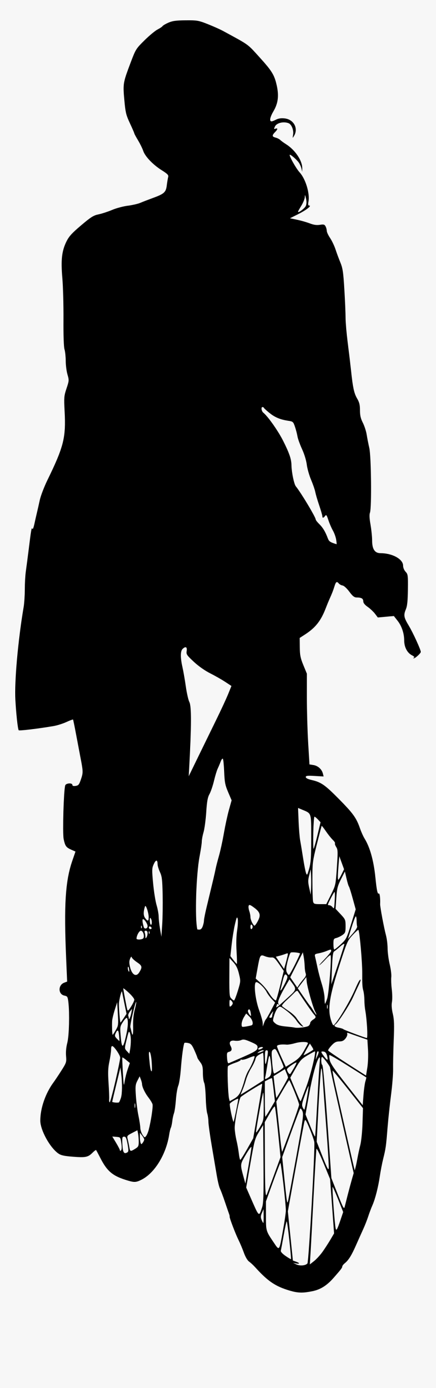 Free Download Cyclist Silhouette Png Front - Bicycle Rider Png Front, Transparent Png, Free Download