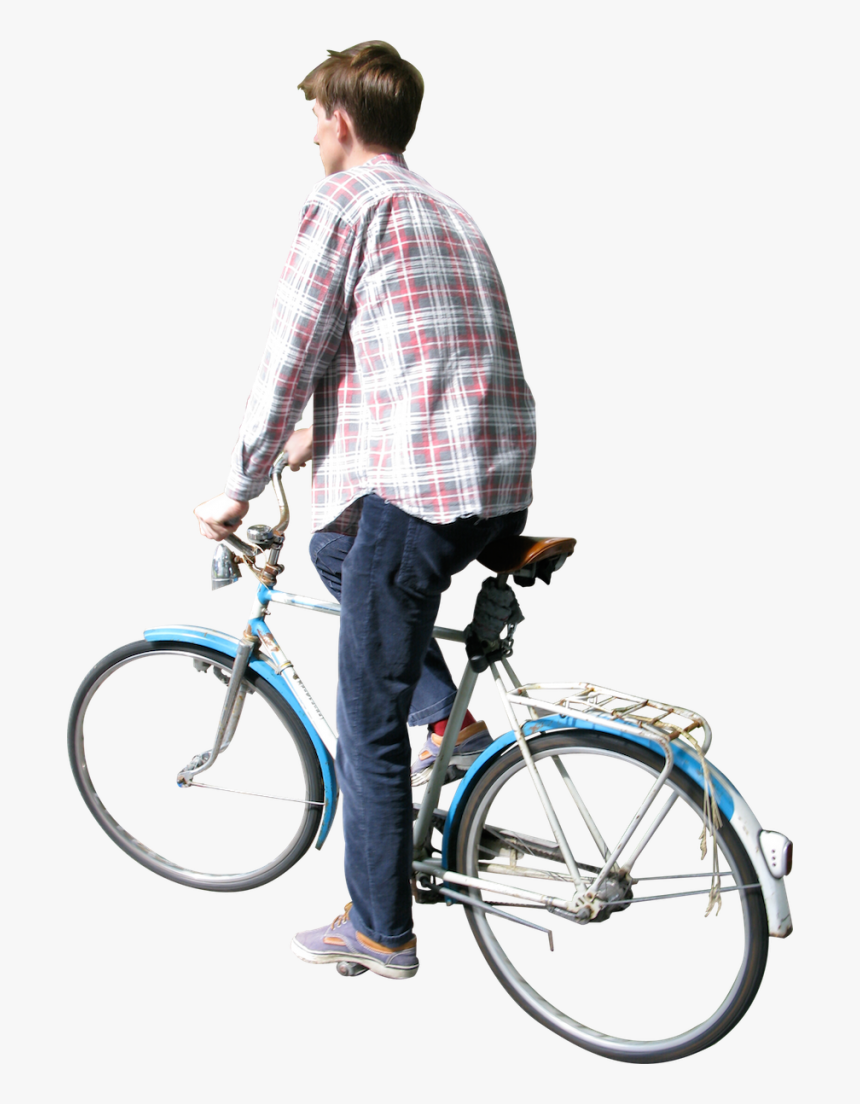 Person In Bicycle Png, Transparent Png, Free Download