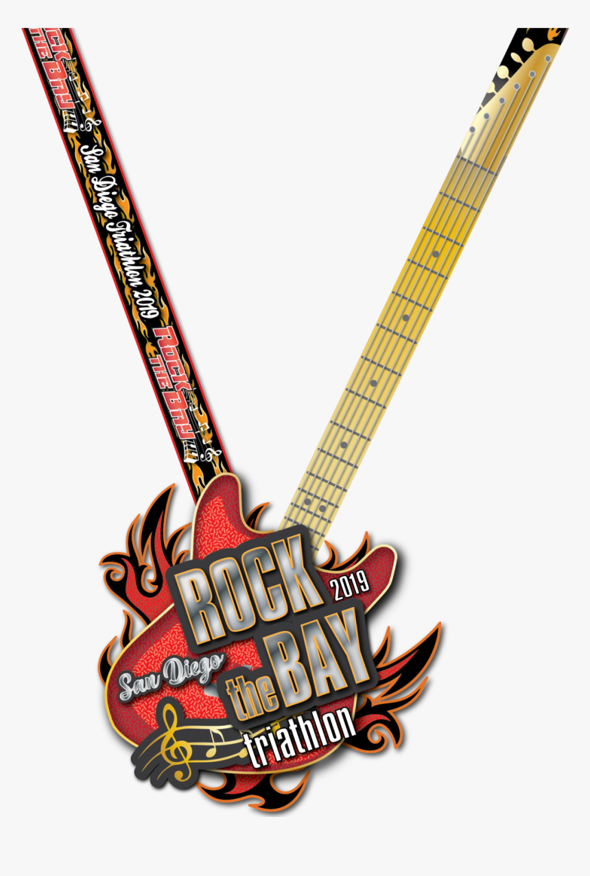 2019 Rock The Bay Flaming Guitar Medal - Illustration, HD Png Download, Free Download