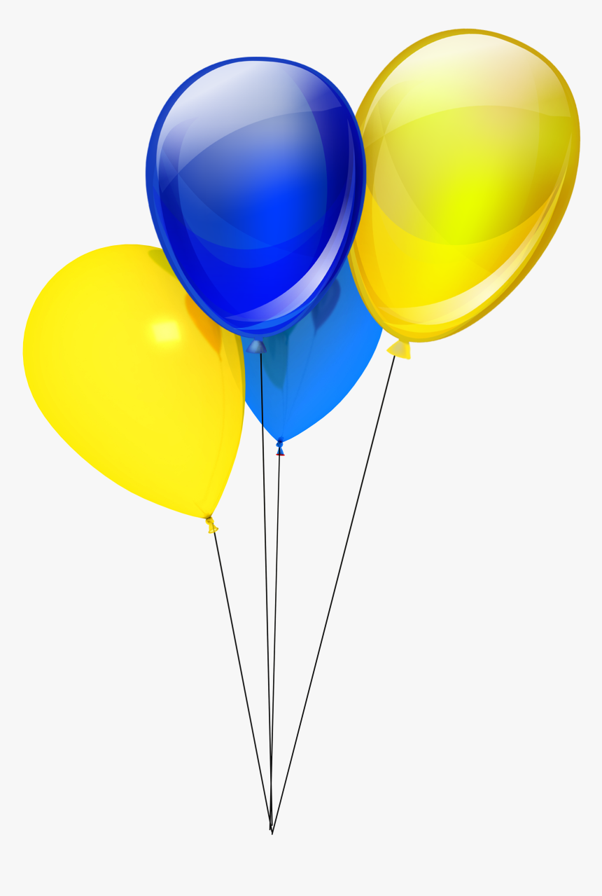 Blue And Gold Balloons Png - Blue And Yellow Balloons Transparent, Png Download, Free Download