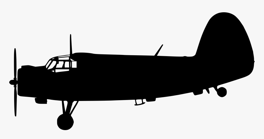 Old Plane Silhouette Png, Transparent Png, Free Download