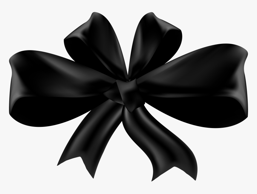 Black Ribbon Bow Png - Gift Black Ribbon Png, Transparent Png, Free Download