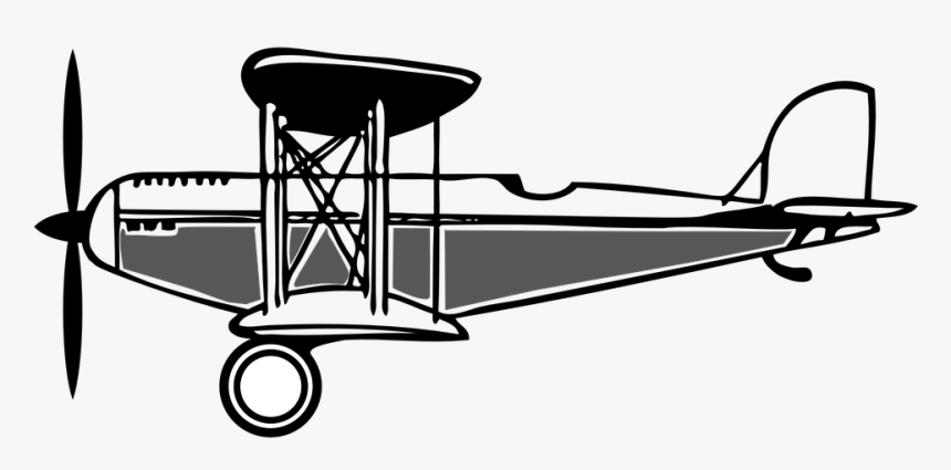Biplane, Old, Propeller, Plane, Airplane - Wright Brothers Airplane Outline, HD Png Download, Free Download