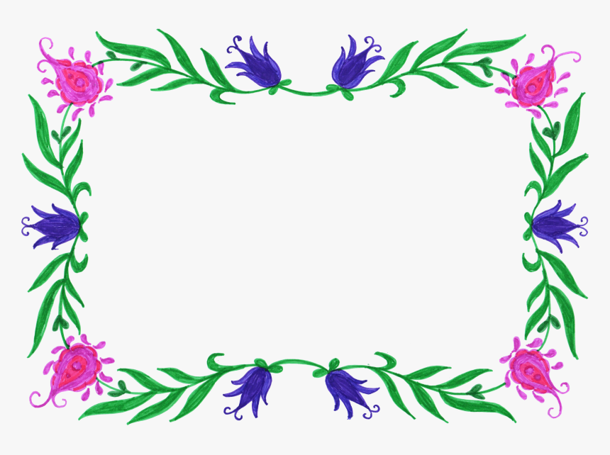 Floral Colorful Frames Png, Transparent Png, Free Download