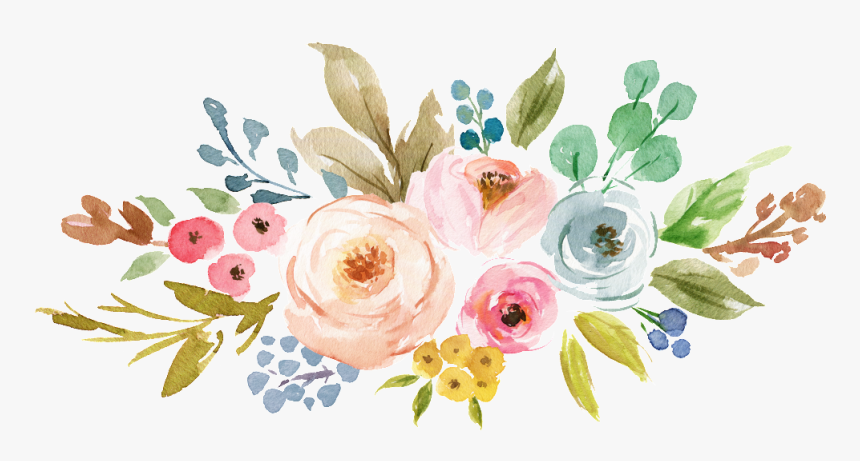 Download Ink Colorful Transparent Hand Painted Flowers - Transparent Background Watercolor Flower Png, Png Download, Free Download