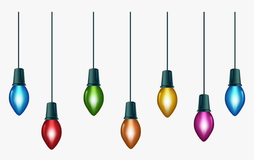 Xmas Lights Png File - Hanging Christmas Light Clipart, Transparent Png, Free Download