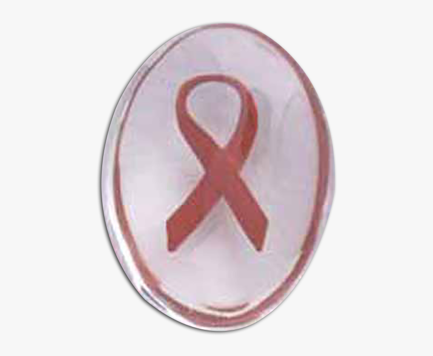 Red Awareness Ribbon Smooth Worry Stone - Emblem, HD Png Download, Free Download