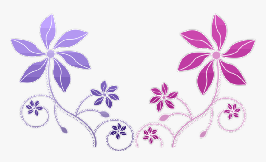 Colorful Flowers Pink And Purple Flowers Drawings Hd Png Download Kindpng