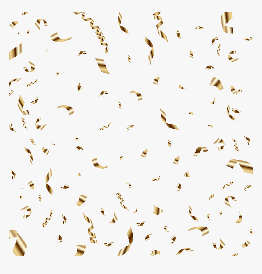 Gold Balloon Sequin Birthday Confetti Photography Clipart - Gold Confetti Background Png, Transparent Png, Free Download
