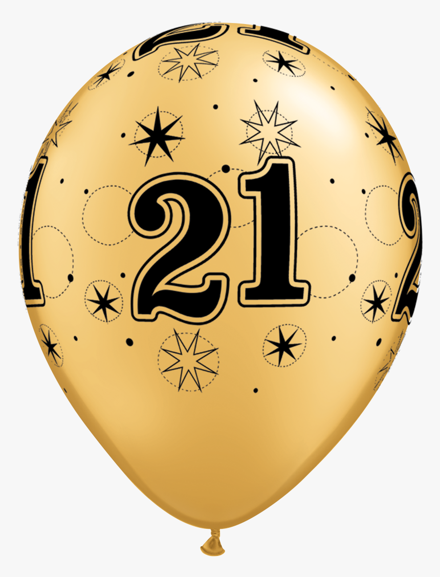 21 Png Transparent Background - Black And Gold 21st Balloons, Png Download, Free Download