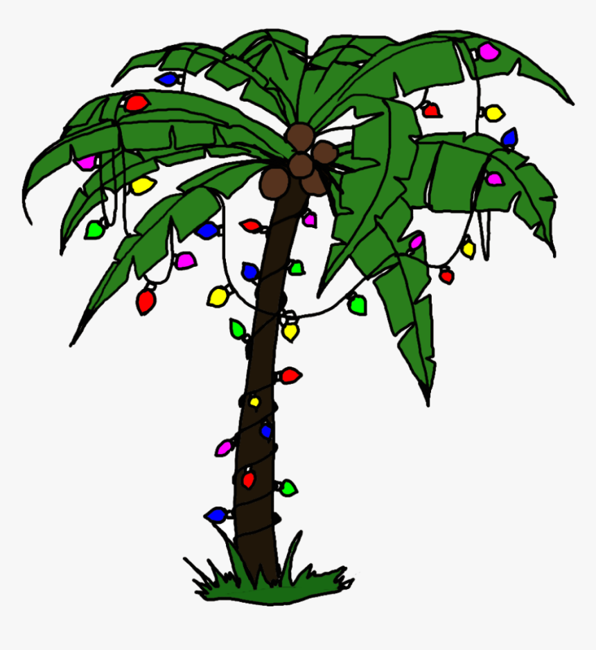Christmas Lights Cliparts Png Tree - Christmas Palm Tree Png, Transparent Png, Free Download