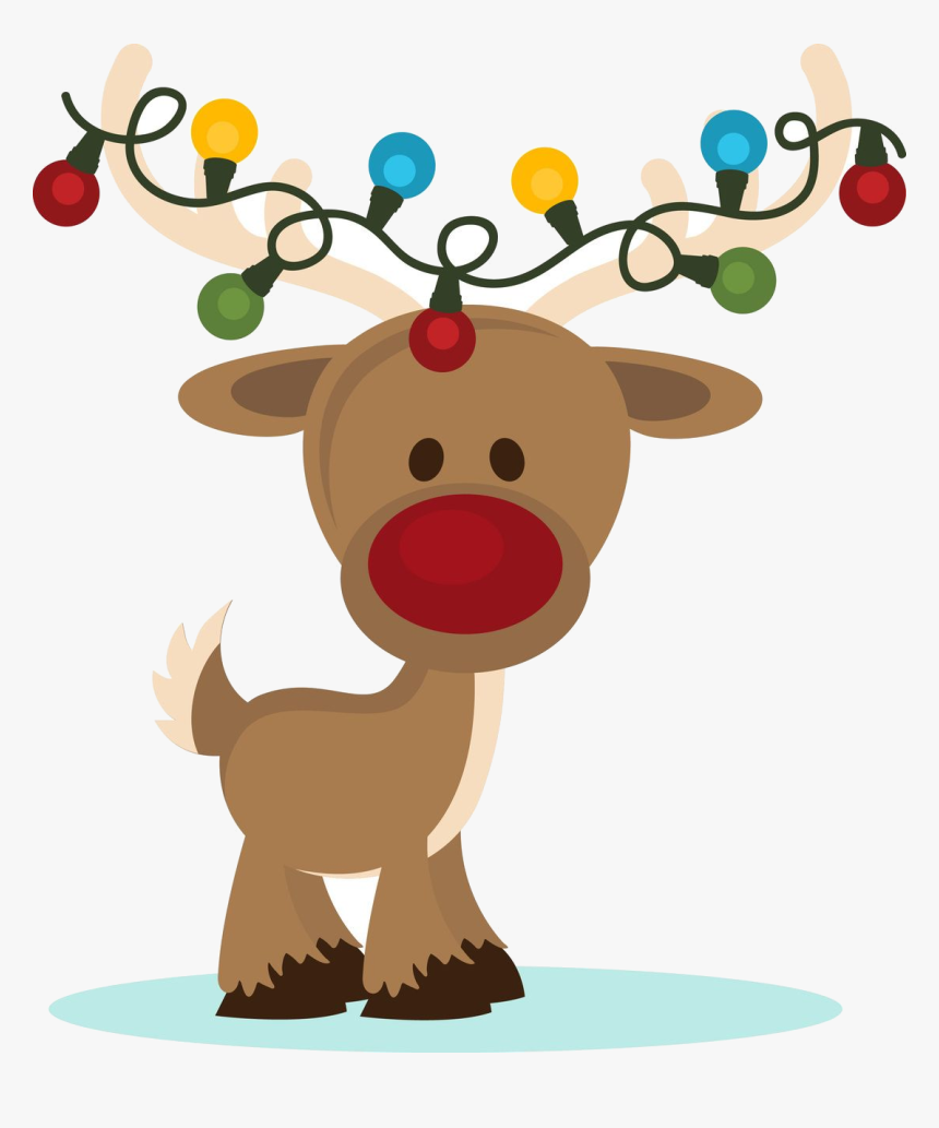 Christmas Lights Png Reindeer - Christmas Clipart Reindeer, Transparent Png, Free Download