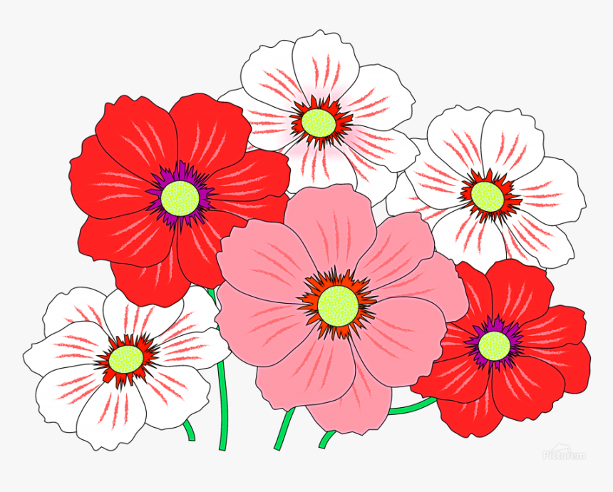 Colorful Flowers Clipart, HD Png Download, Free Download