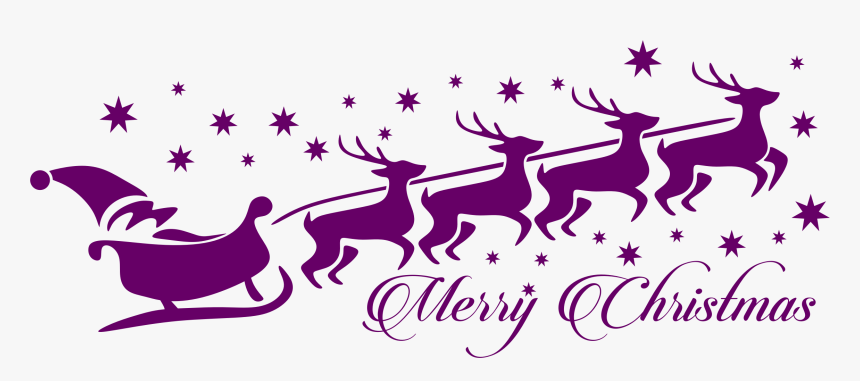 Santa Reindeer Typography Clip Arts - Santa With Reindeer Png, Transparent Png, Free Download