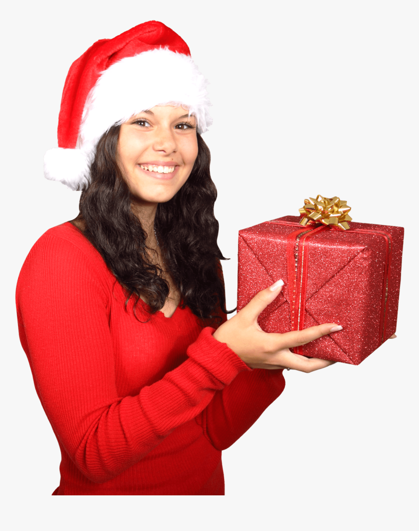 Santa Claus Woman Gift - Girl Santa Claus Png, Transparent Png, Free Download