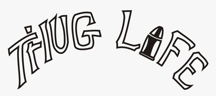 Thug Life Text Png Clipart - Thug Life Tattoo Png, Transparent Png, Free Download