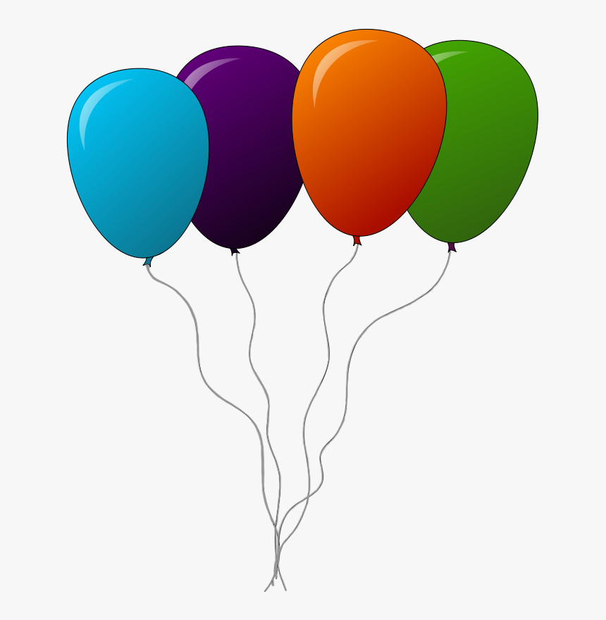 Four Balloons Clipart - Clipart Png, Transparent Png - kindpng