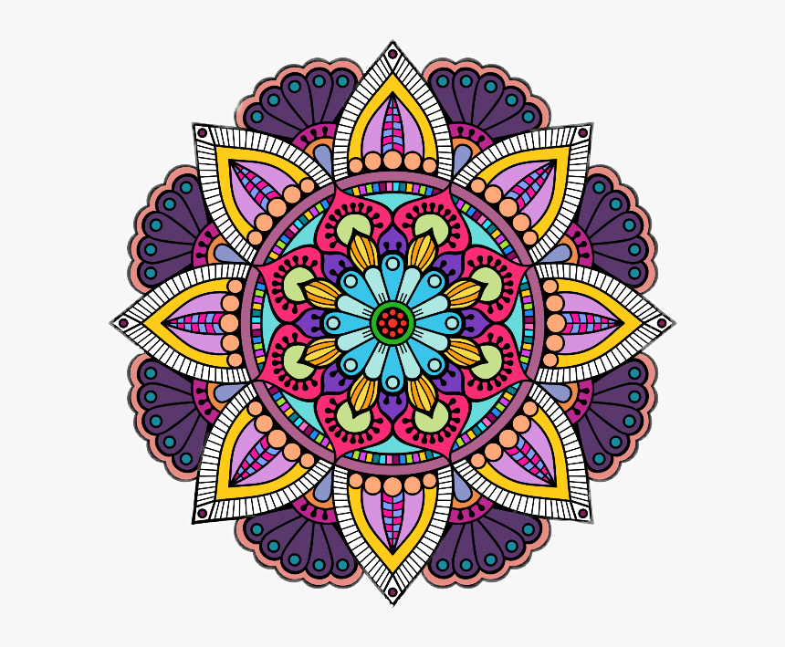 #colorful #flower #mandalas♡ #mandalaflowers - Circle, HD Png Download, Free Download