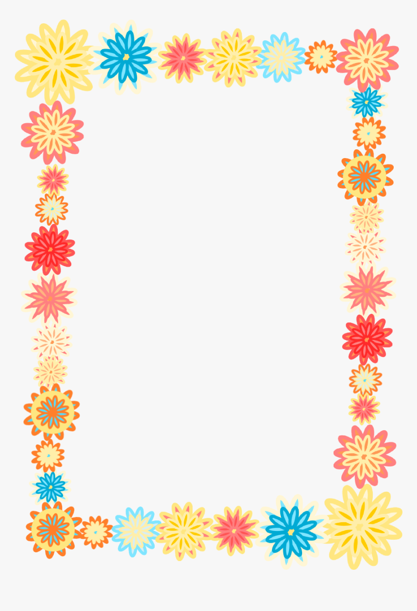 Colorful Flower Paper Border, HD Png Download, Free Download