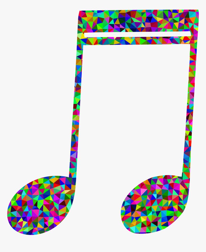 Prismatic Low Poly Musical Note Clip Arts - Colorful Clip Art Music Note, HD Png Download, Free Download