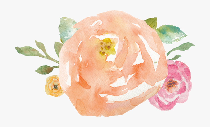 #watercolor #flowers #bouquet #peach #pink #angiemakes - Watercolor Paint, HD Png Download, Free Download