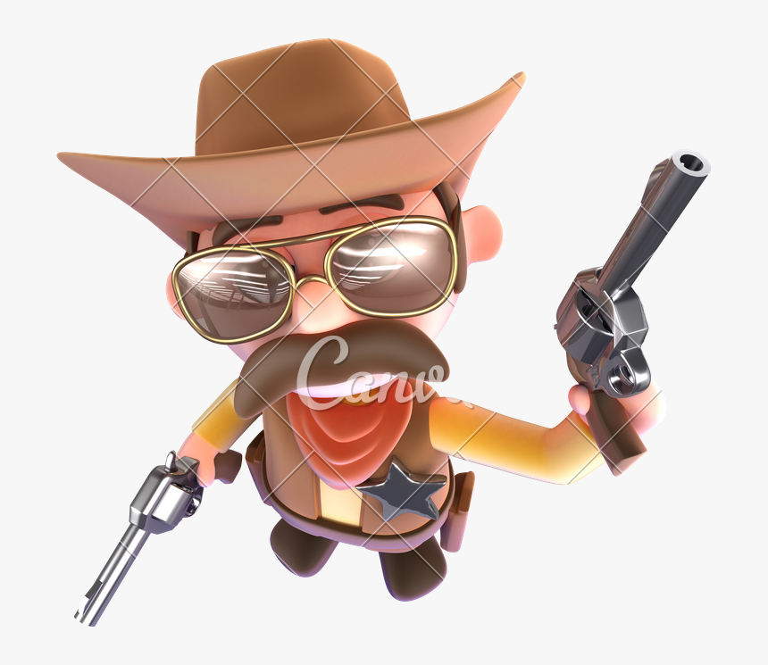 Cartoon Cigar Png -cowboy Cartoon Images - Cartoon Shooting In The Air, Transparent Png, Free Download