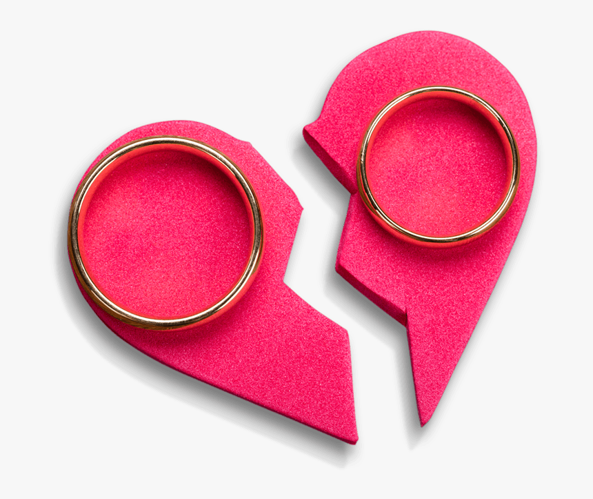 Two Wedding Rings Sitting On A Ripped Halves Of A Foam - Earrings, HD Png Download, Free Download
