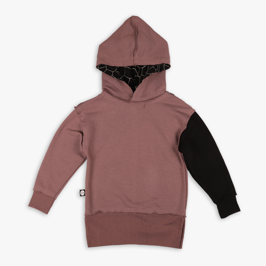 Dusty Lavender Hoodie With A Black Cracks Panel At - Cardigan, HD Png Download, Free Download