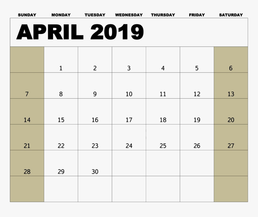 April Calendar Png Free Images, Transparent Png, Free Download