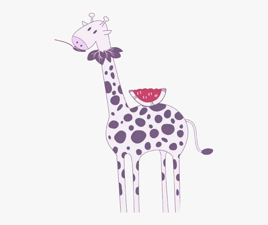 Clip Art Drawn Giraffe - Cartoon, HD Png Download, Free Download