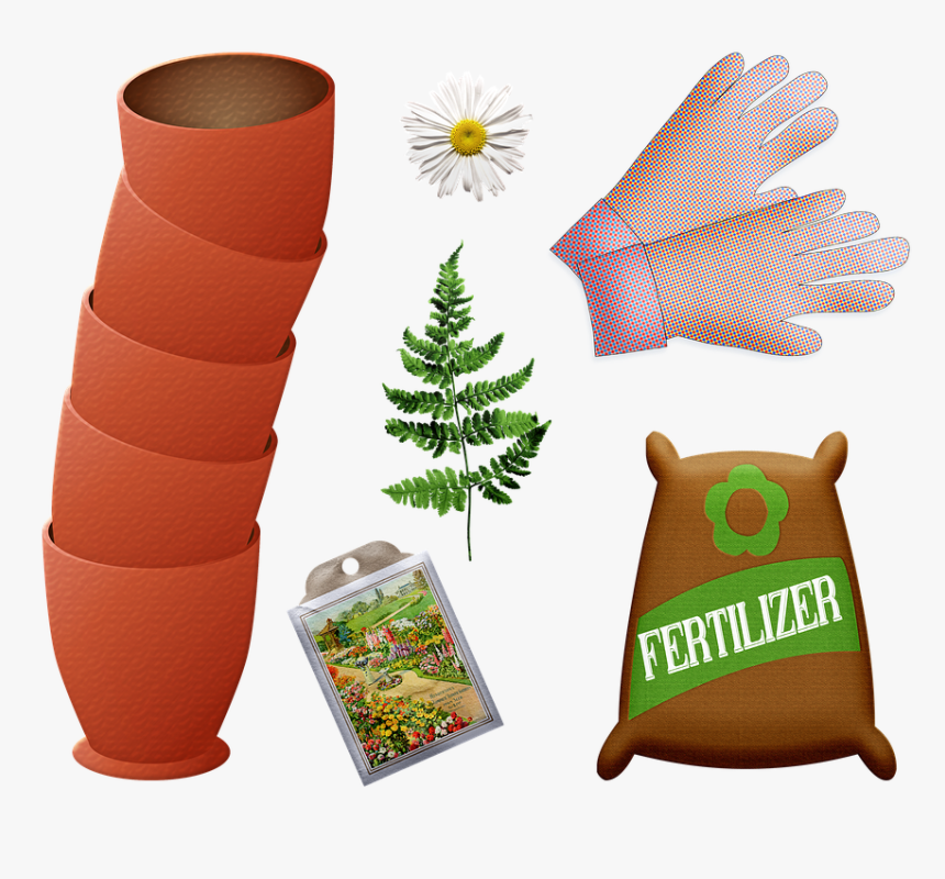 Garden Pot, Fertilizer, Seeds, Garden Gloves, Seed - Christmas Tree, HD Png Download, Free Download