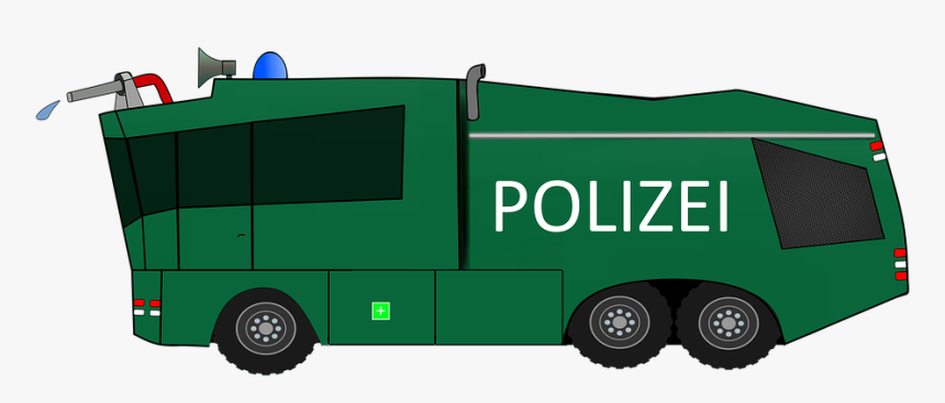 Police, Police Car, Vehicles, Water Cannon, German, - Police Water Cannon Vector, HD Png Download, Free Download