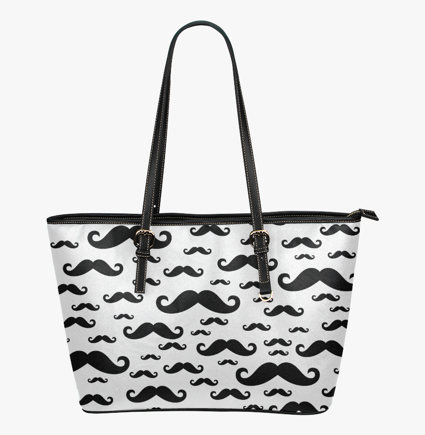 Black Handlebar Mustache / Moustache Pattern Leather - Tote Bag, HD Png Download, Free Download