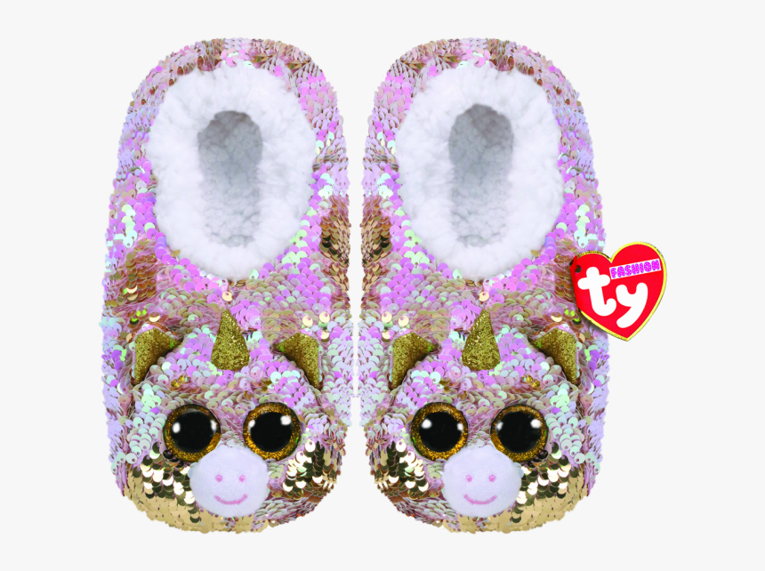 Transparent Sequin Png - Unicorn Beanie Boo Slippers, Png Download, Free Download