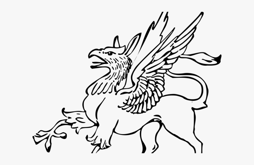 Transparent Gryphon Clipart - Griffin Clipart Black And White, HD Png Download, Free Download