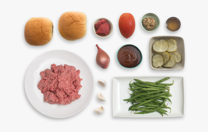 Bbq Sloppy Joes With Green Bean & Tomato Salad - Green Bean, HD Png Download, Free Download