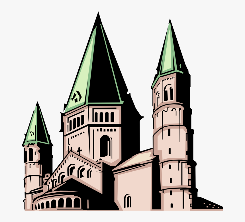 Clip Art Cathedral Steeple Vector Image - Illustration, HD Png Download, Free Download