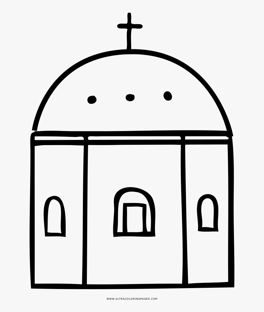 Santorini Church Steeple Coloring Page - Drawing, HD Png Download, Free Download