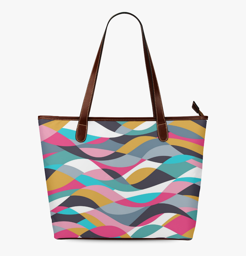 Retro Mod Abstract Waves Shoulder Tote Bag - Tote Bag, HD Png Download, Free Download