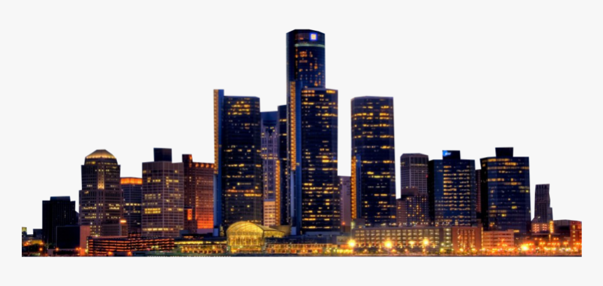 Detroit New York City Skyline Youtube - Detroit Skyline Transparent Background, HD Png Download, Free Download