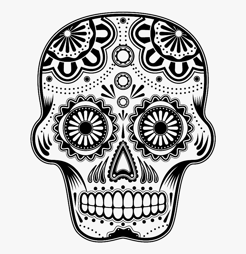 Day Of The Dead Skull Png , Png Download - Dia De Los Muertos Coloring Pages, Transparent Png, Free Download