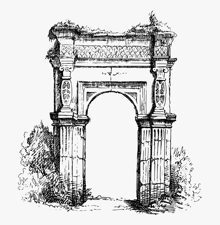 Archway - Ancient Roman Architecture Drawing, HD Png Download, Free Download