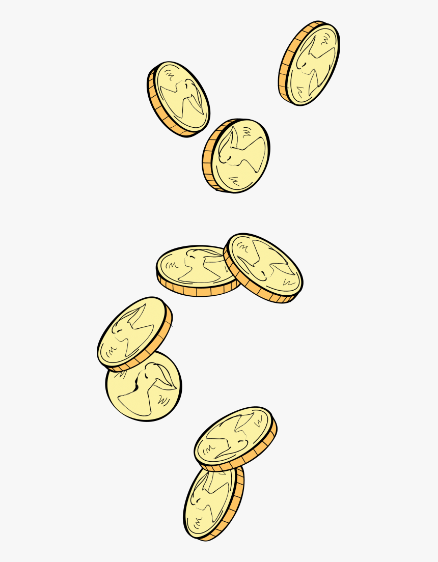 Many Falling Coins - Coins Falling Clipart, HD Png Download, Free Download