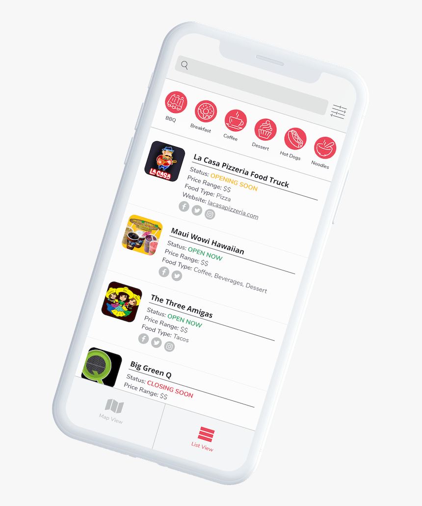 Ofta Eat - Listview Design For Mobile, HD Png Download, Free Download
